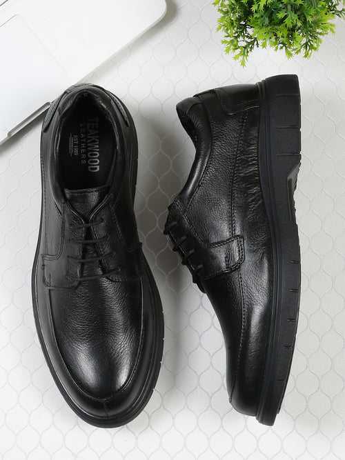 Men's Black Leather Lace-Up Formal Shoes