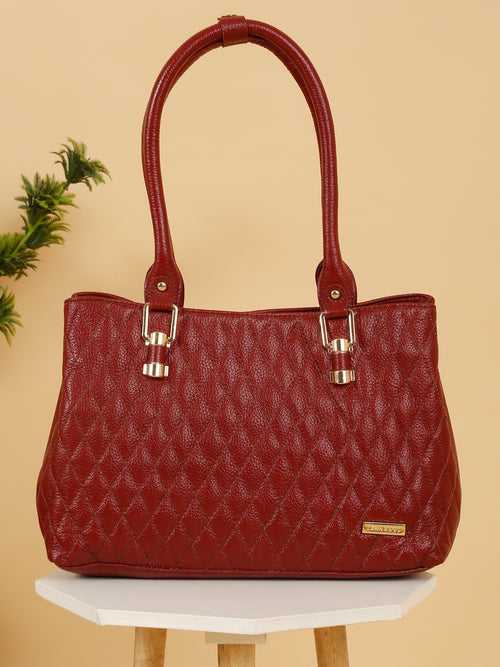Women Quilted Red Leather Handbags