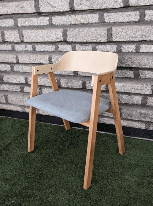 Beige and Grey Chair with armrest