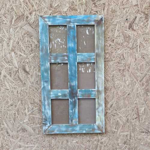 Distressed Blue Six-in-One Photo Frame