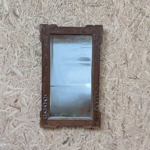 Hand Carved Wooden Frame with Mirror