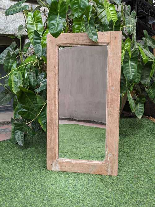 Plain Brown Wooden Frame with Mirror