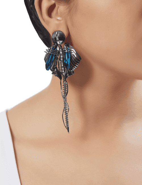Chrysalis Gunmetal Long Earrings