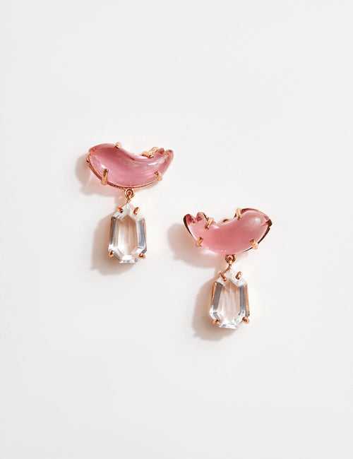 Le Cleo Drop Earrings in Vintage Rose