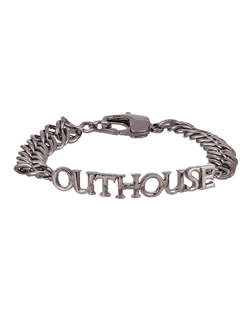 Outhouse Icon Chain Link Unisex Bracelet - Gunmetal