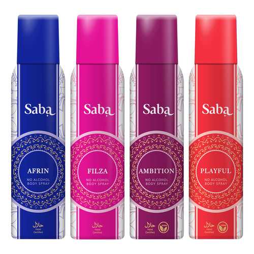 Gift Combo of Saba Afrin, Filza, Playful, Ambition & Fresh Deodorants, Turmeric Facewash, Neem Facewash & Aloe Vera Gel