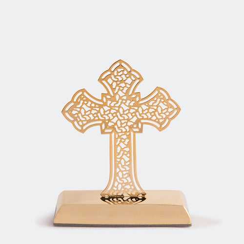 Car Dashboard Stand Goldplated - Cross