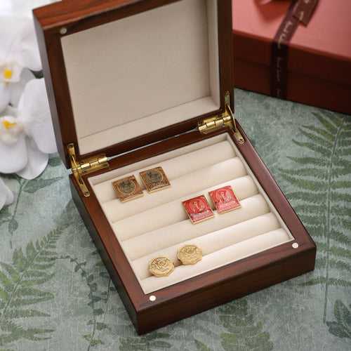 Cufflink Storage Box - Teak Wood