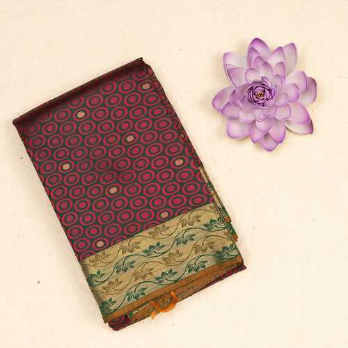 Kuberan Wine Maroon Kanchivaram Silk Saree