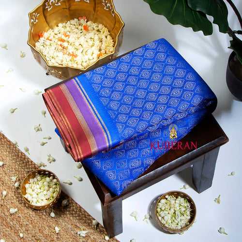 KUBERAN ROYAL BLUE MYSORE SAREE