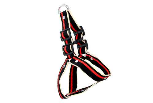 Black -Red Printed Step-in Harness