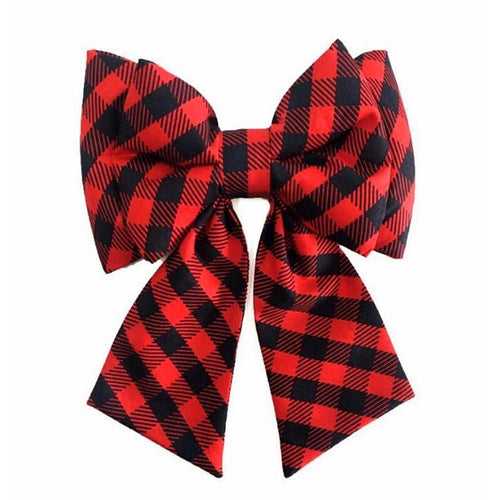 Red Check Sash Bow