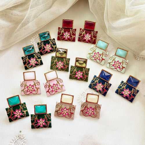 Rectangle Stack Enamel studs