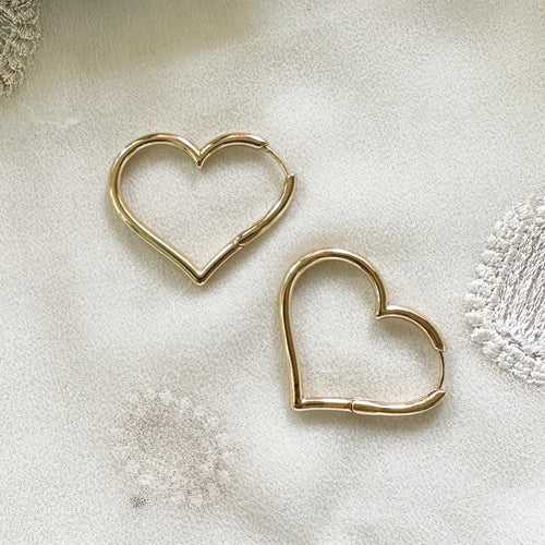 Heart hoop style earrings