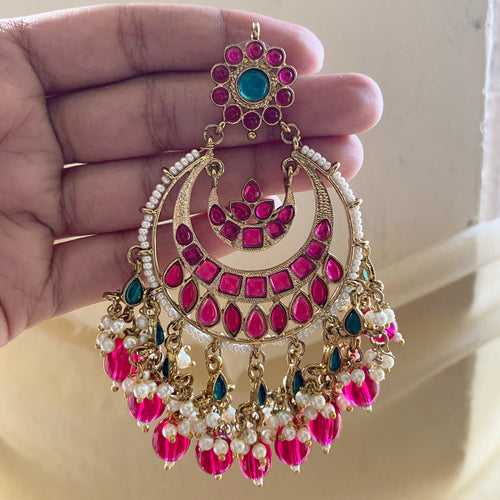 Rani layered chandbali earrings