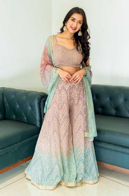 Beautiful Partywear Indo Western Sharara Dress