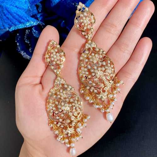 Victorian Pearl Dangles | Indo Western Earrings for Women ER 562