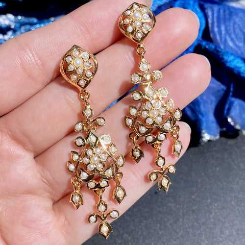 Dainty Pearl Danglers | Freshwater Seed pearl Jewellery | Classy ER 569