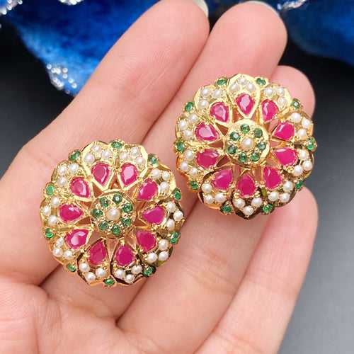 Statement Stud Earrings | Round Tops | For Women ER 623