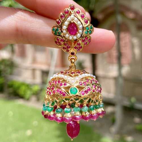 Punjabi Jhumka | Jadau Earrings for Women Online ER 629