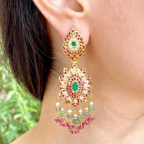 Multicoloured Light & Comfortable to wear Earrings in Gold Plated Silver ER 392