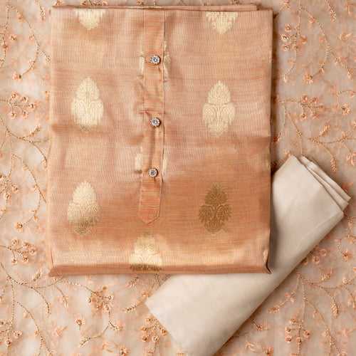 Tissue Silk Party Wear Salwar Suit (Pastel Pink)