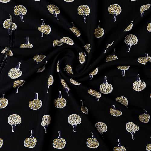 Rayon Printed Kurta Fabric (Black)