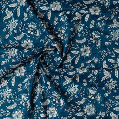 Cotton Printed Fabric (Blue)