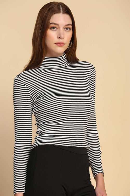 Striped turtleneck Top