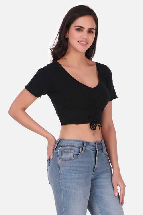 Ruched top - Black