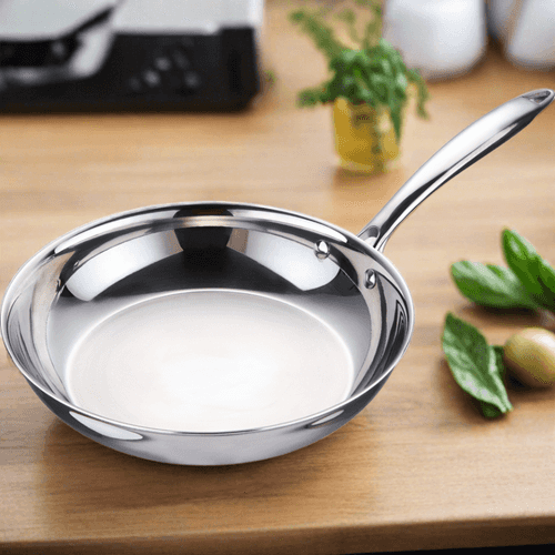 Bergner Argent Tri-Ply Fry Pan | Gas & Induction Compatible | Silver