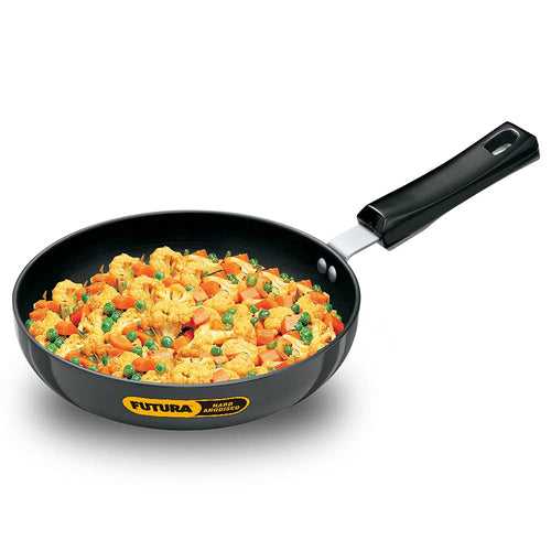 Hawkins Futura Hard Anodised 22 cm Rounded Sides Frying Pan | Black
