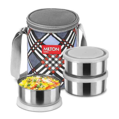 Milton Steel Treat 3 Containers Stainless Steel Tiffin | Easy to Carry | Leak Proof