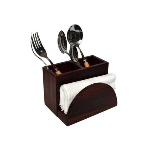 KVG Napkin & Cutlery Stand | Dark Brown | 1 Pc