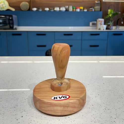 KVG Teak Wood Chapati Press Dark Wood Screw Joint Roti Fluffer Extra Strong Paratha Indian Dutta | Brown