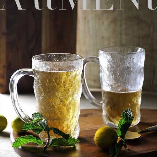 The Artment Minimal Frosted 350 ML Beer Mug Set | Transparent | Set of 4 Pcs