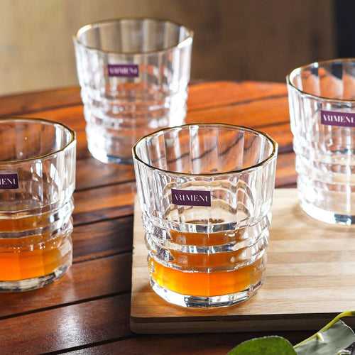 The Artment Luxury Lineage 400 ML Whiskey Glass Set | Transparent | Set of 4 Pcs