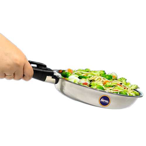 Softel Tri-Ply Stainless Steel Frypan with Removable Handle | Gas & Induction Compatible | Silver | 1 Pc