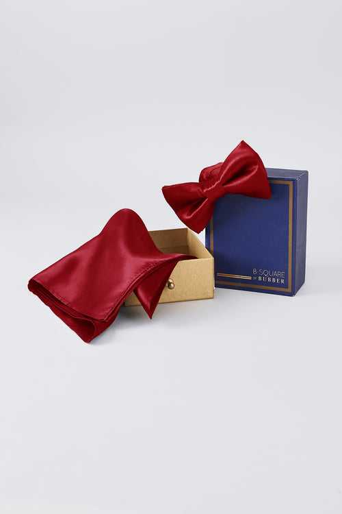 Bowtie & Pocket Square Box - Crimson