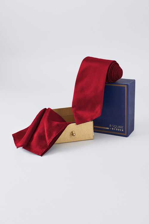 Necktie & Pocket Square Box - Carmine