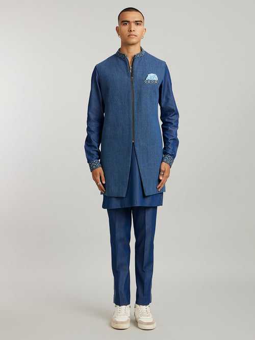 Etched Sleeveless Sherwani- Hugo