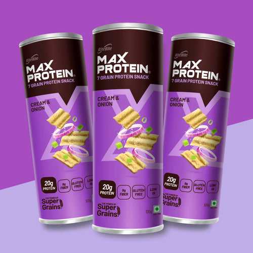 Max Protein Cream & Onion Chips (Pack Of 3)