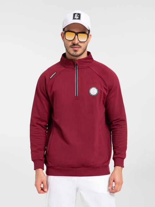 High Neck Maroon Polo Jacket (Winter Wear)