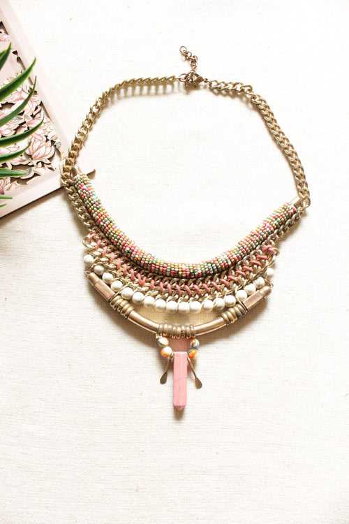 Beads and Metal Handmade Boho Necklace