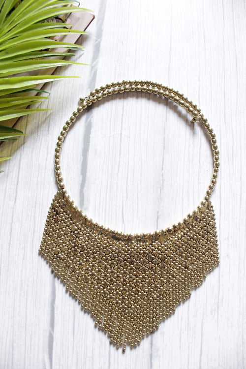 Gold Finish Brass Hasli Style Banjara Necklace