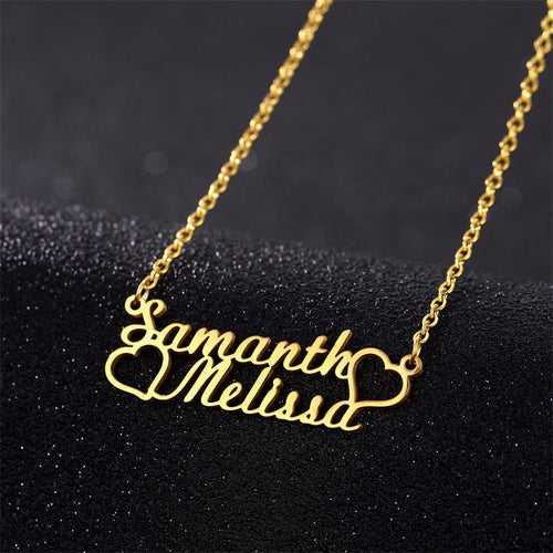 Gold Plated Love Heart Name Necklace