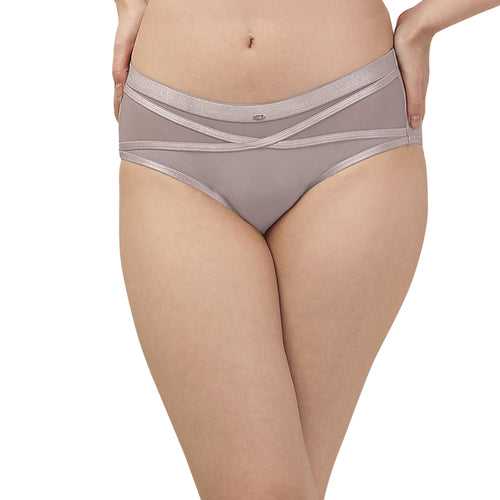 High Rise Full Coverage Panty with Mesh Detailing