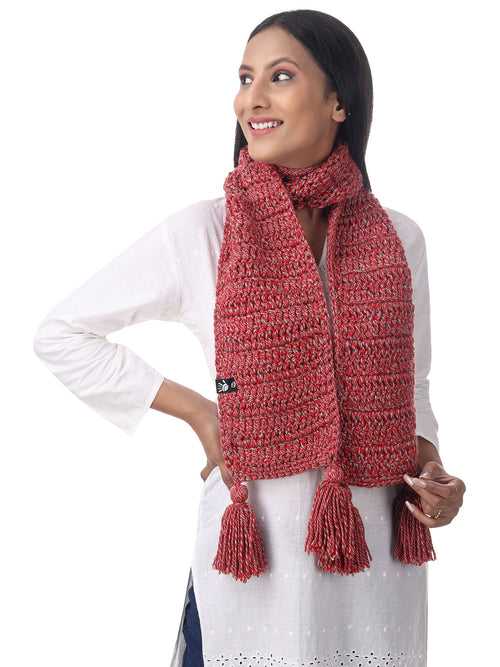 Minimalist Red Crochet Scarf