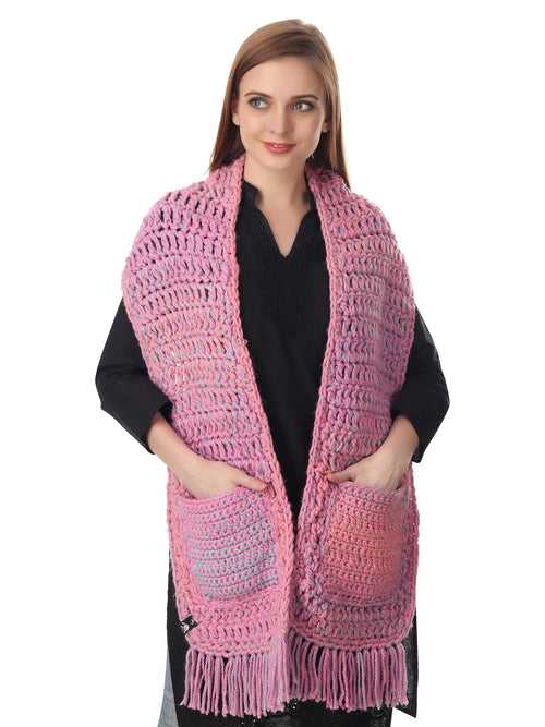 Pocketed Pink Ombre Unisex Scarf