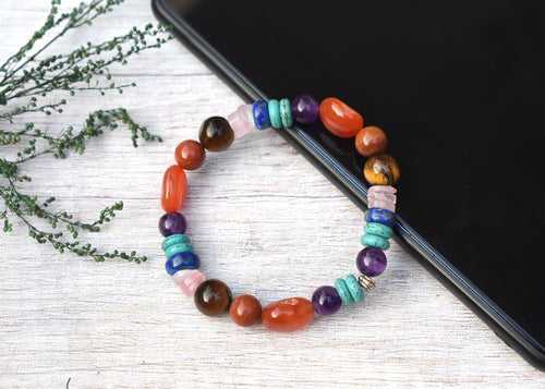 Natural Certified Seven Chakra Bracelet For Opening All 7 Chakras